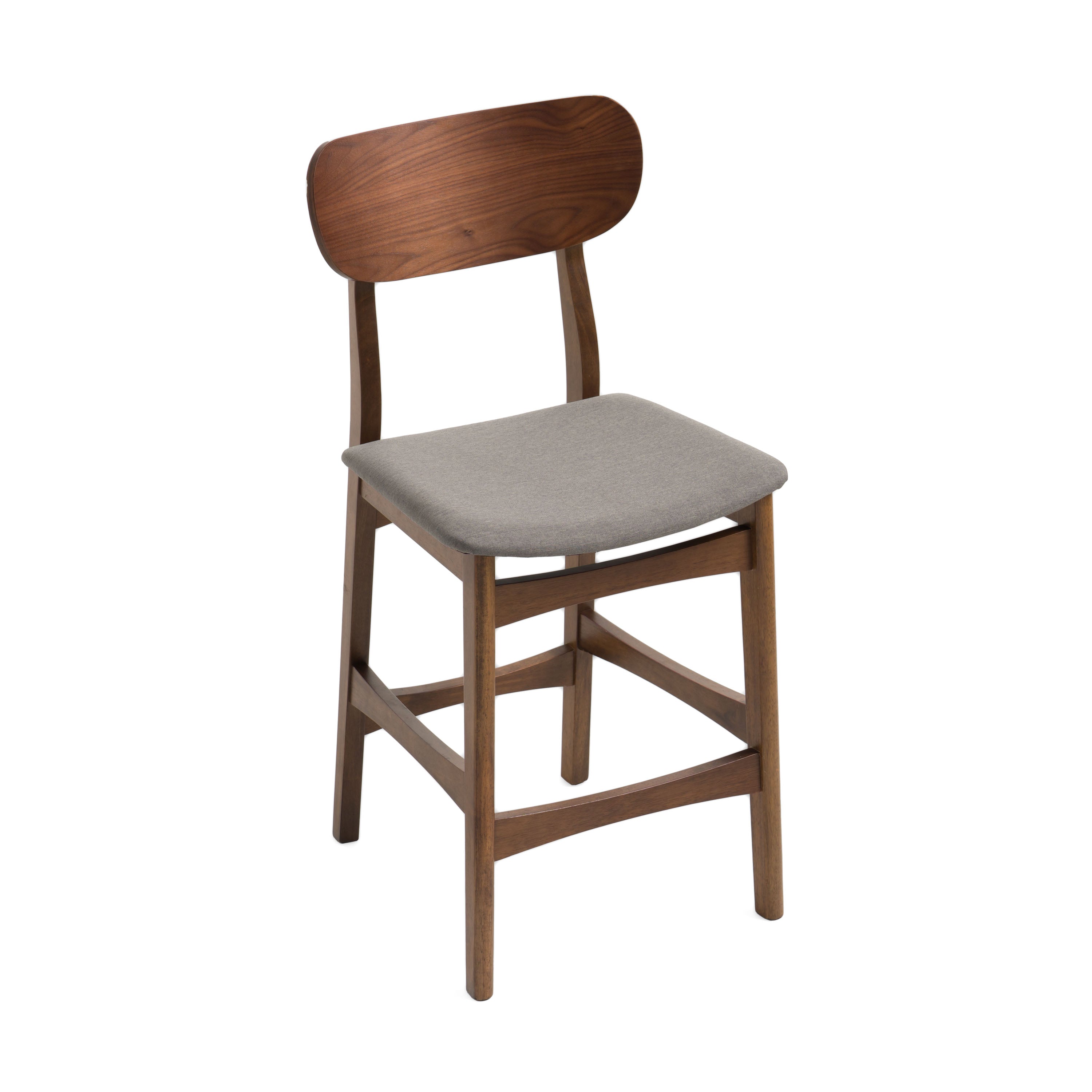 Lynn - Modern Grey & Walnut Counter Chair (Set of 2)