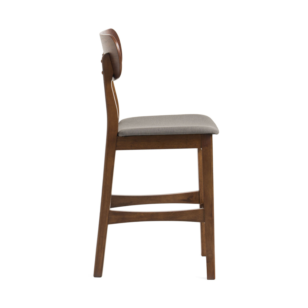 Lynn - Modern Grey & Walnut Counter Chair (Set of 2)