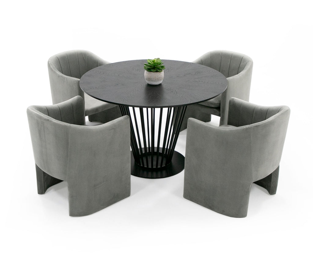 Conroy - Modern Black Round Dining Table