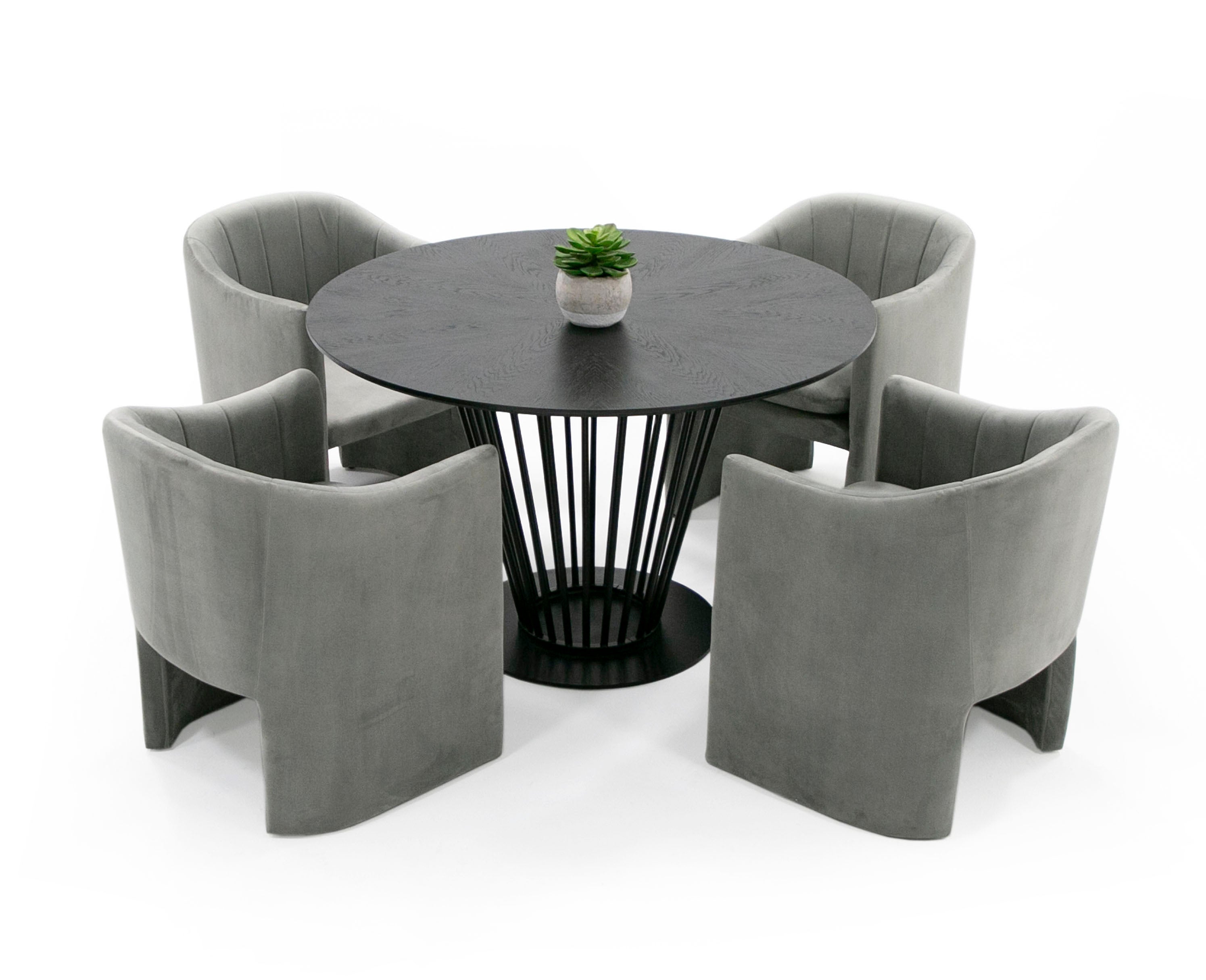 Conroy - Modern Black Round Dining Table