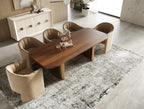 Marjorie - Modern Walnut + Brushed Gold Rectangular Dining Table