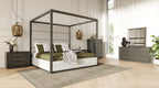 Manhattan - Contemporary Canopy Grey Bedroom Set - Contemporary Canopy Grey Bedroom Set