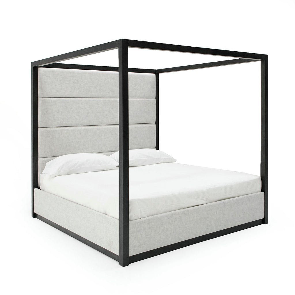Manhattan - Contemporary Canopy Grey Bedroom Set - Contemporary Canopy Grey Bedroom Set