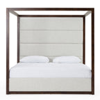 Manhattan - Contemporary Canopy Brown Oak Bed - Contemporary Canopy Brown Oak Bed