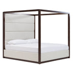 Manhattan - Contemporary Canopy Brown Oak Bed - Contemporary Canopy Brown Oak Bed