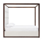 Manhattan - Contemporary Canopy Brown Oak Bed - Contemporary Canopy Brown Oak Bed