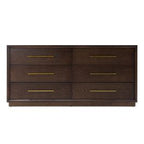 Manhattan - Contemporary Brown Oak and Gold Dresser