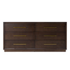 Manhattan - Contemporary Brown Oak and Gold Dresser