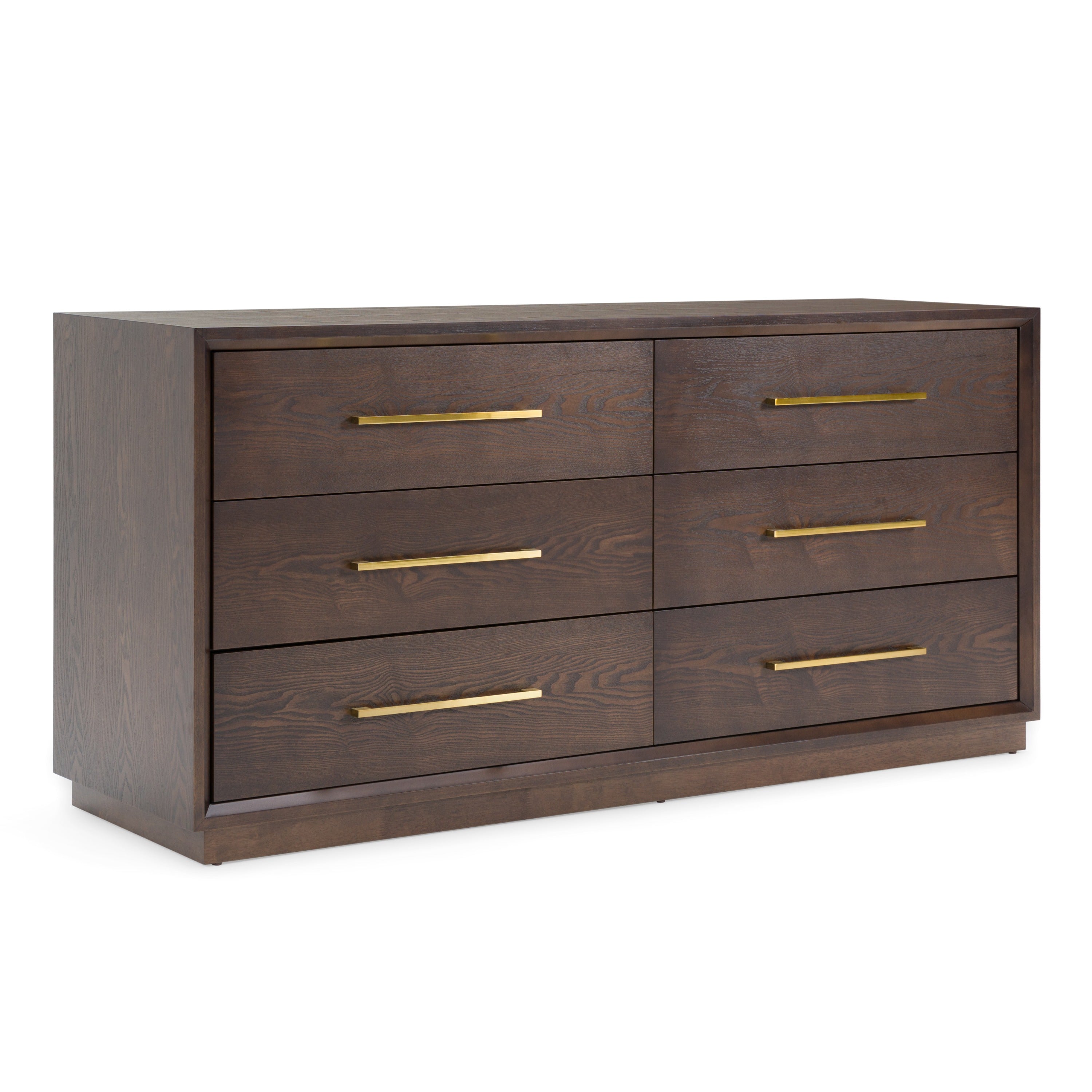 Manhattan - Contemporary Brown Oak and Gold Dresser