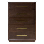 Manhattan - Contemporary Brown Oak and Gold Chest