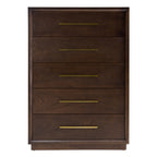 Manhattan - Contemporary Brown Oak and Gold Chest