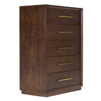Manhattan - Contemporary Brown Oak and Gold Chest