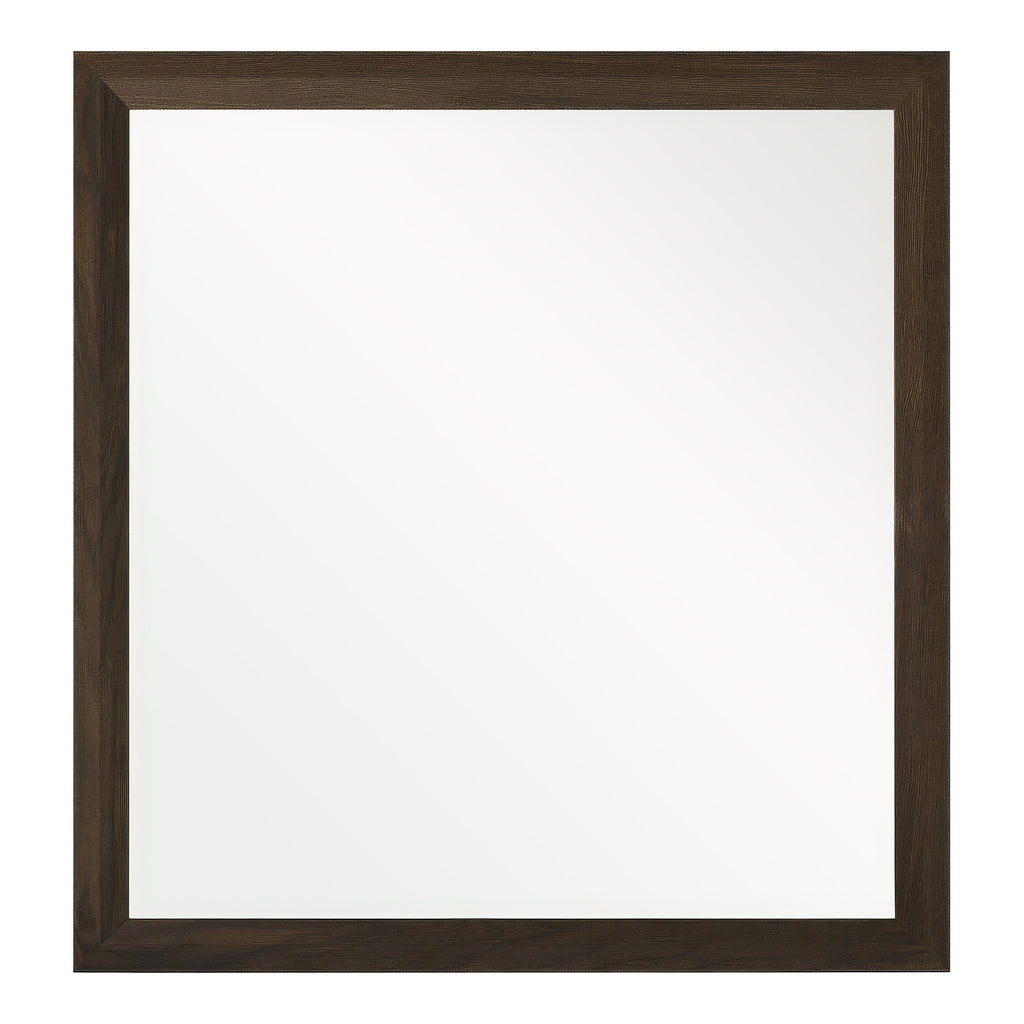 Manhattan - Contemporary Brown Oak Mirror