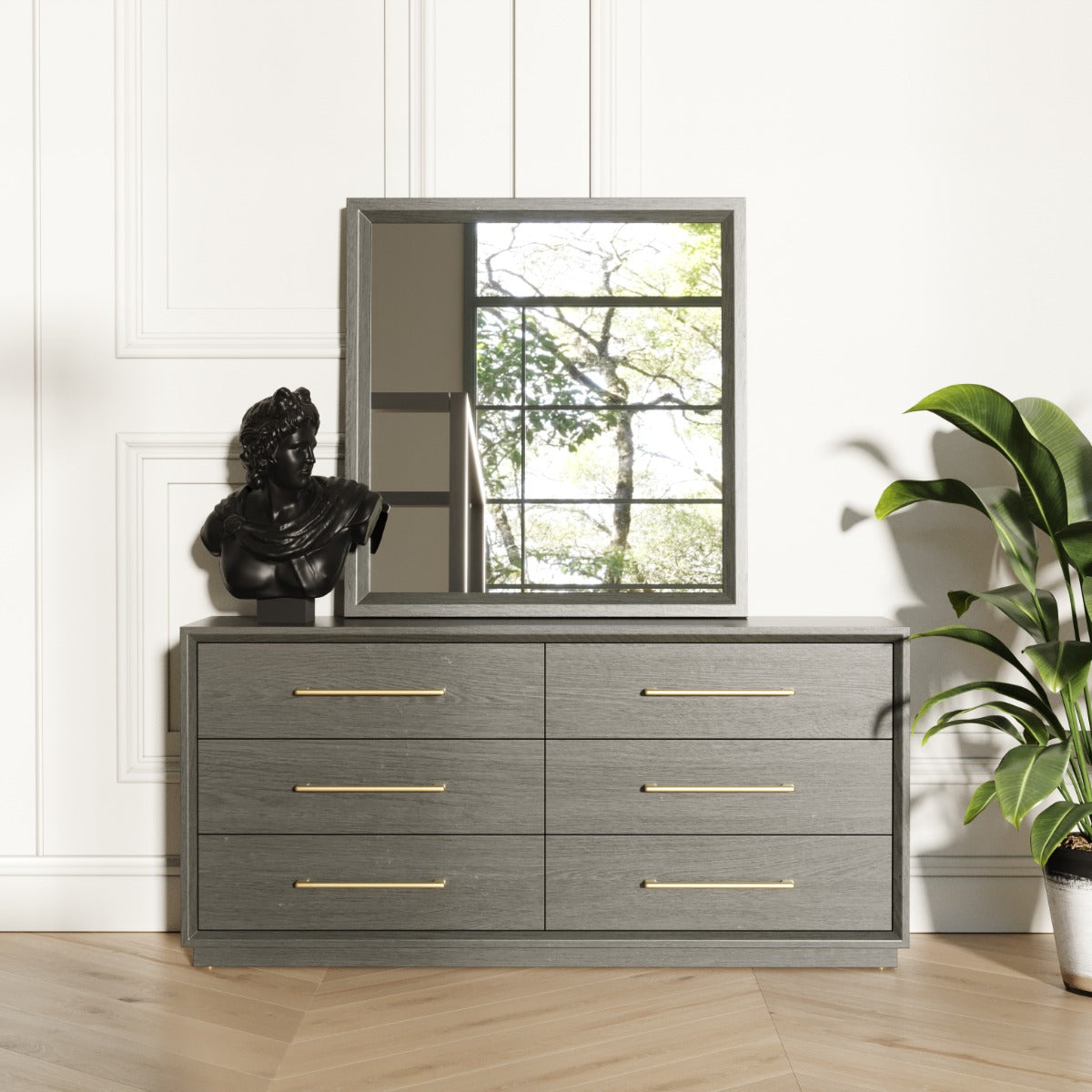 Manhattan - Contemporary Canopy Grey Bedroom Set - Contemporary Canopy Grey Bedroom Set