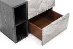 Maranello - Modern Grey Wash & Faux Marble Nightstand