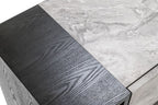 Maranello - Modern Grey Wash & Faux Marble Nightstand