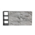 Maranello - Modern Grey Wash & Faux Marble Dresser