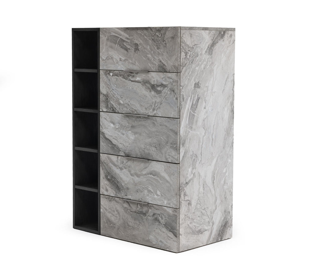 Maranello - Modern Grey Wash & Faux Marble Chest