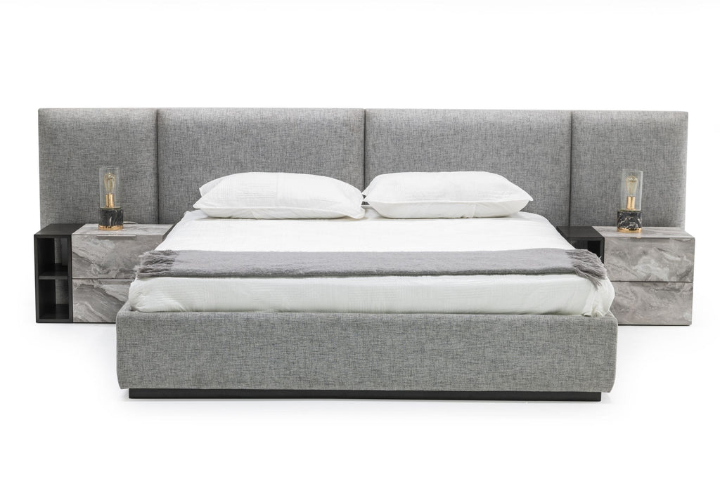 Maranello - Modern Grey Bed - Modern Grey Bed - Queen