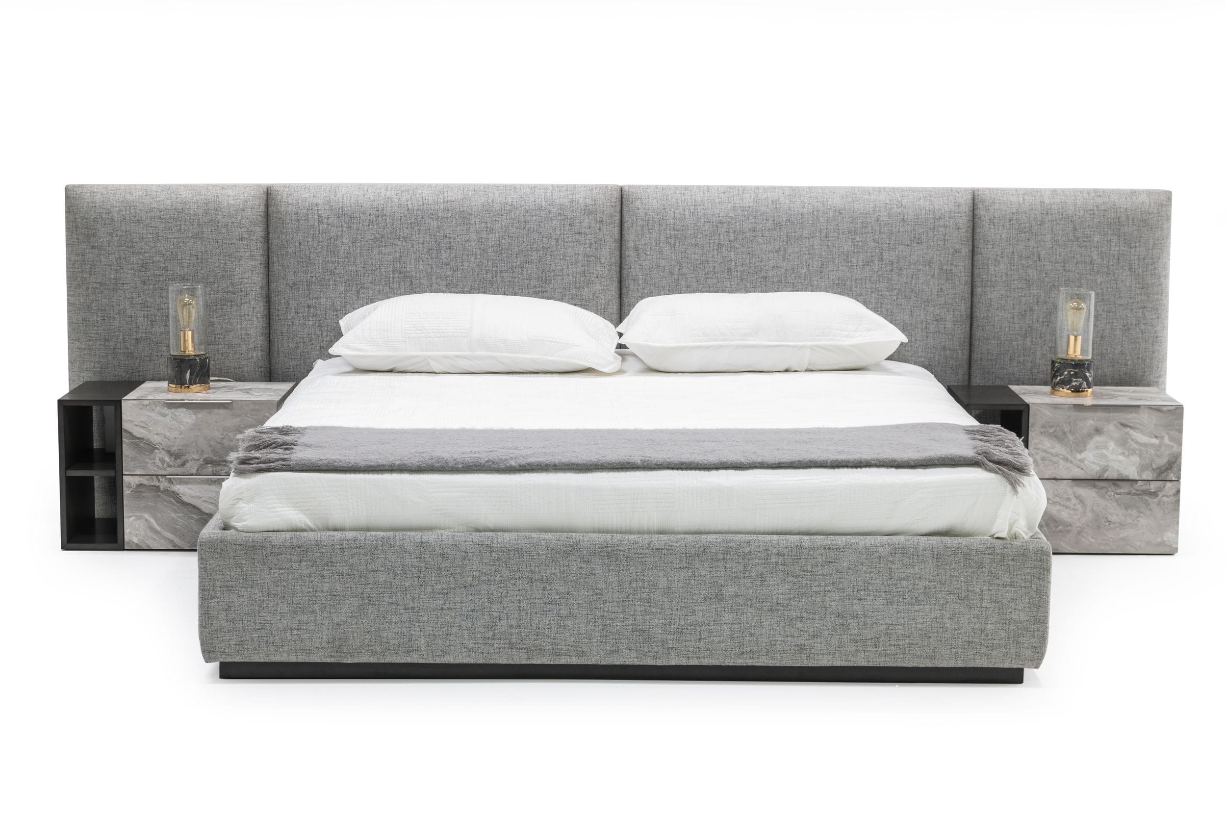 Maranello - Modern Grey Bed - Modern Grey Bed - Queen