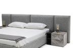 Maranello - Modern Grey Fabric Bed with Two Nightstands - Modern Grey Fabric Bed with Two Nightstands