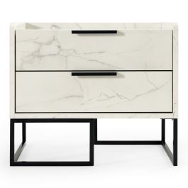 Marbella - Italian Modern White Marble Nightstand
