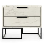 Marbella - Italian Modern White Marble Nightstand
