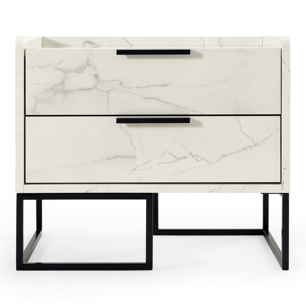 Marbella - Italian Modern White Marble Nightstand