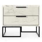 Marbella - Italian Modern White Marble Nightstand