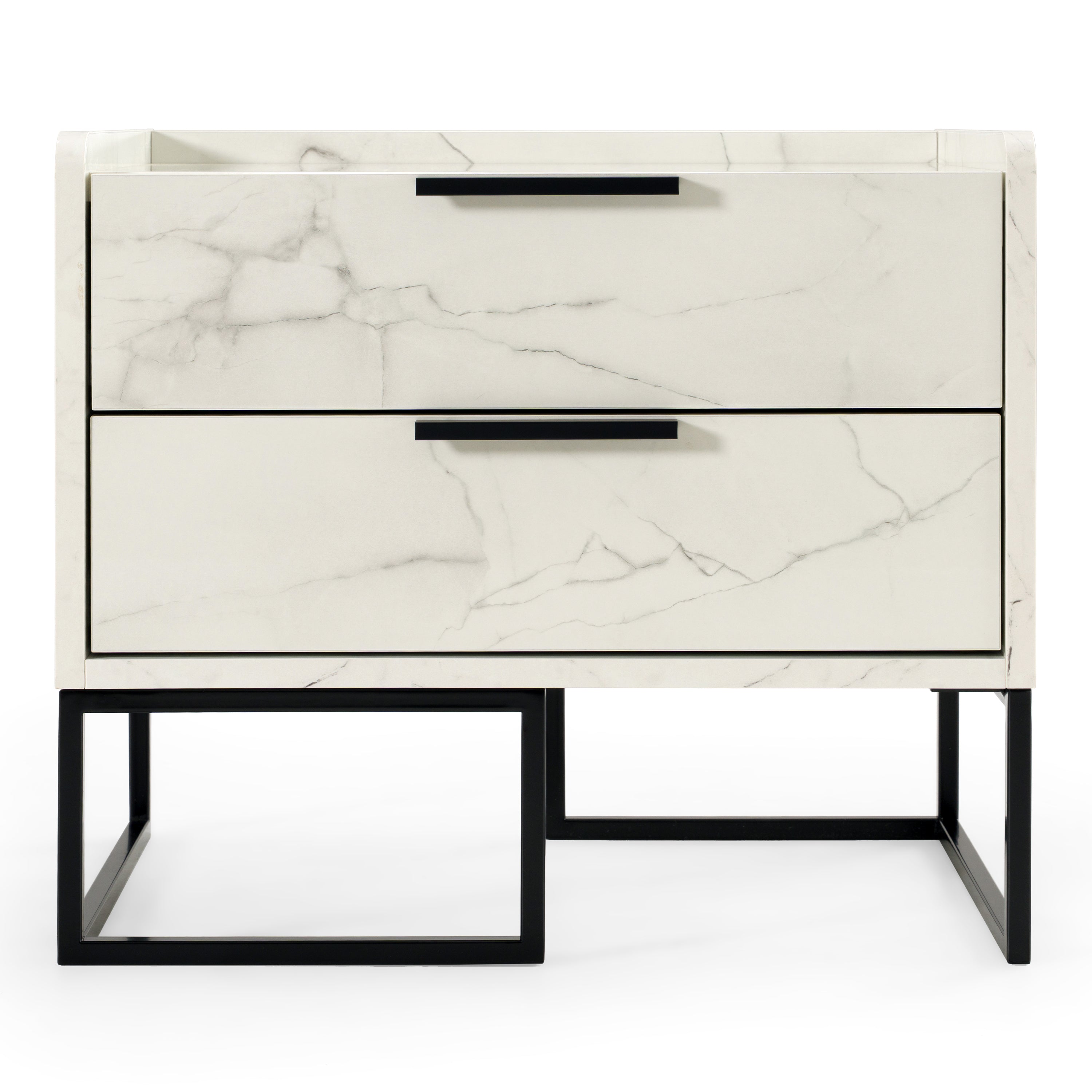 Marbella - Italian Modern White Marble Nightstand