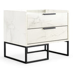 Marbella - Italian Modern White Marble Nightstand