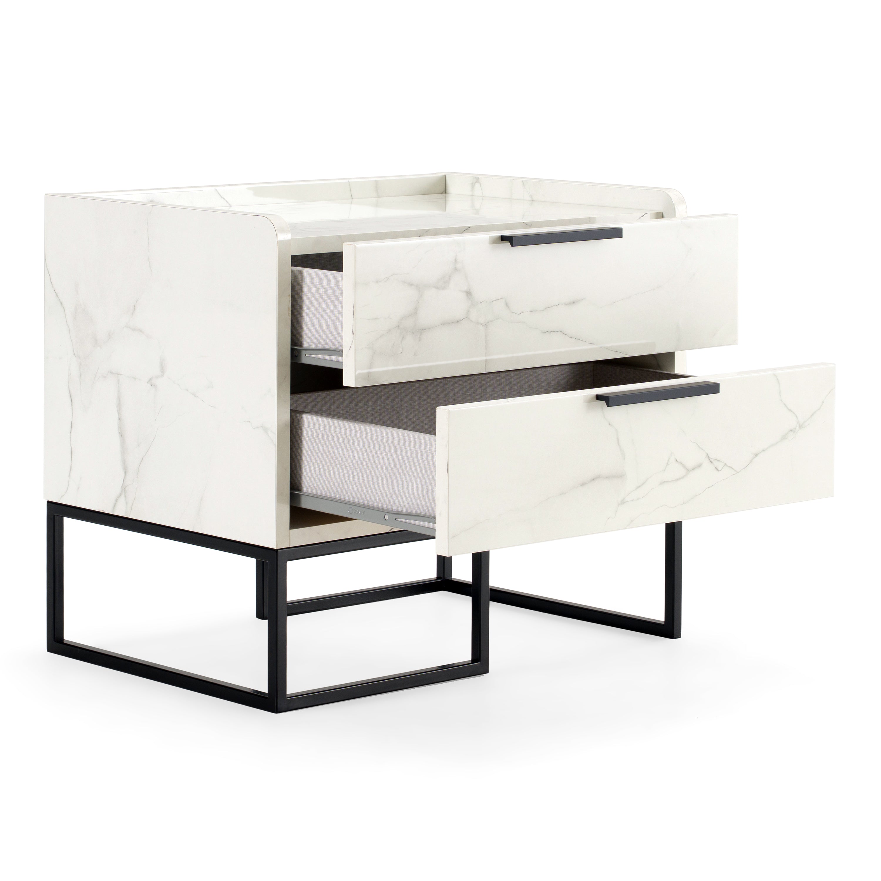 Marbella - Italian Modern White Marble Nightstand