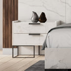 Marbella - Italian Modern White Marble Nightstand
