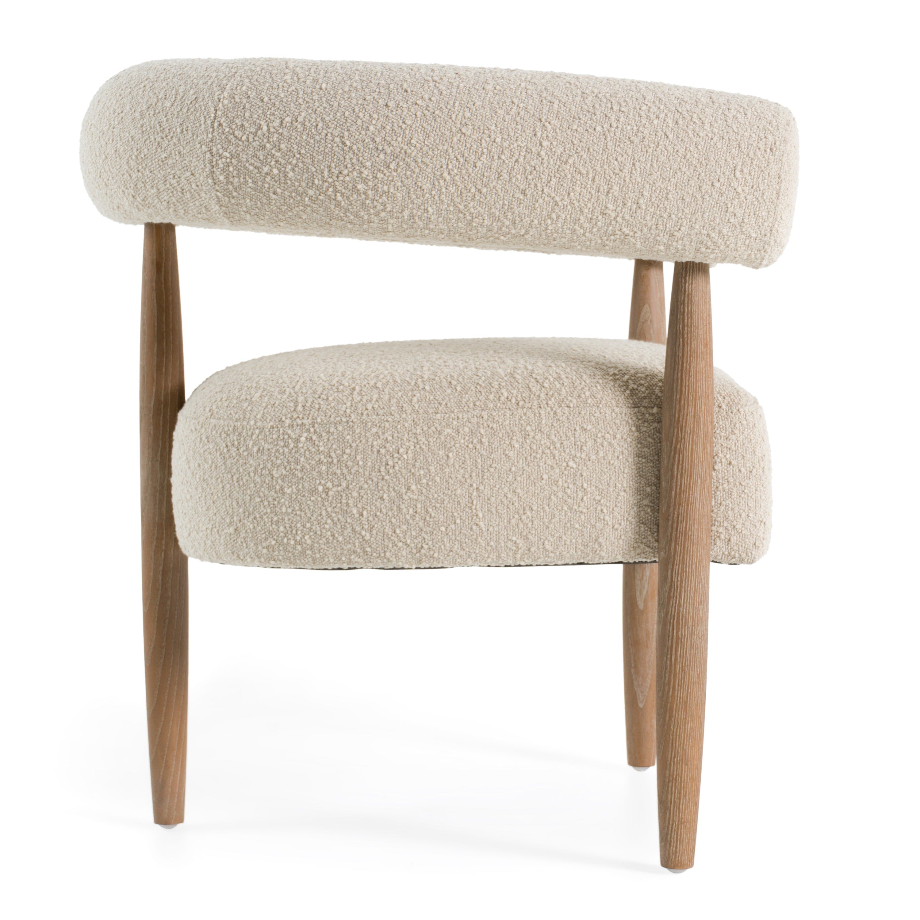 Marchland - Modern Beige Fabric + Oak Accent Chair