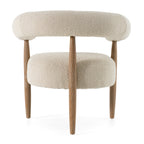 Marchland - Modern Beige Fabric + Oak Accent Chair