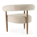 Marchland - Modern Beige Fabric + Oak Accent Chair