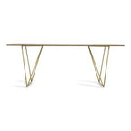 Marcia Mid-Century Tobacco & Antique Brass Dining Table