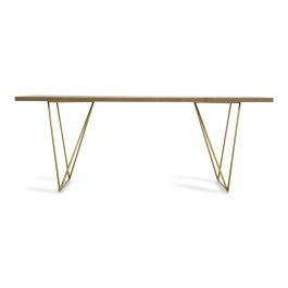 Marcia Mid-Century Tobacco & Antique Brass Dining Table