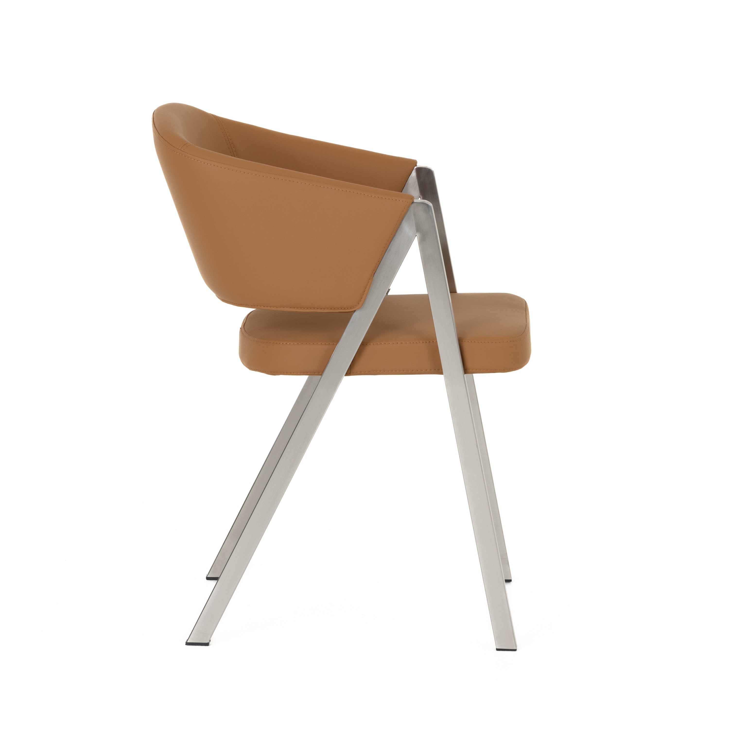 Marcus - Modern Camel Vegan Leather Dining Chair (Set of 2)