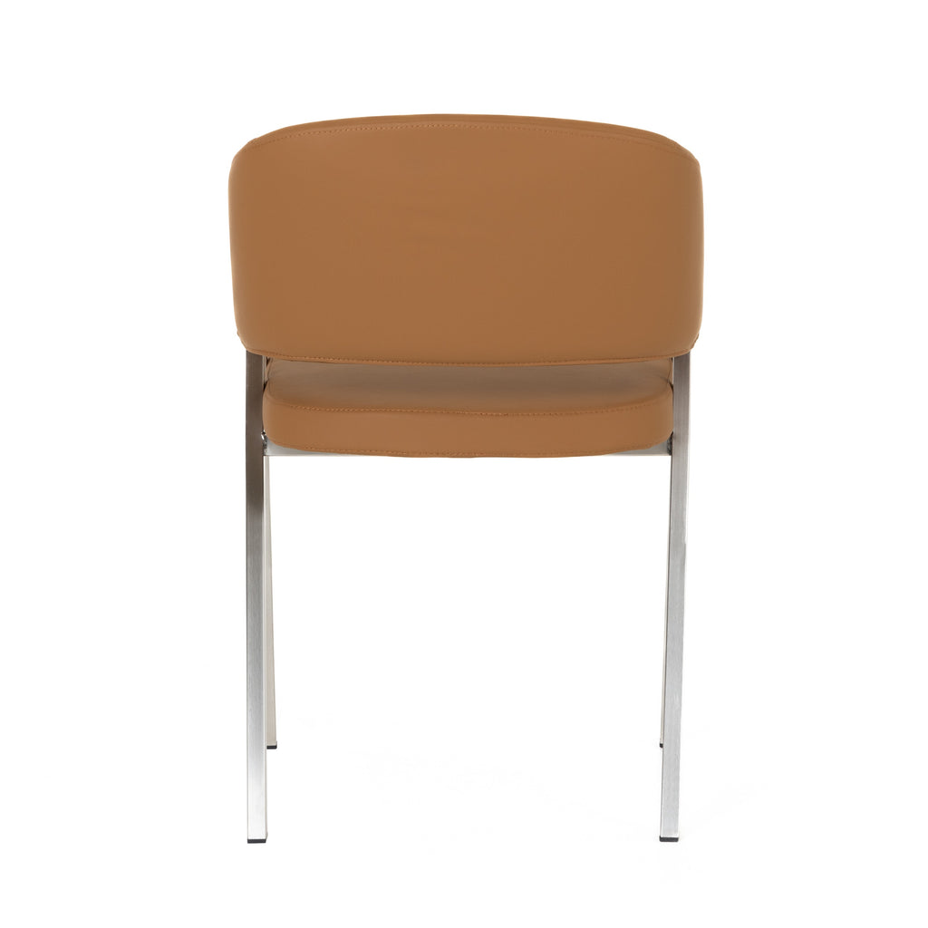 Marcus - Modern Camel Vegan Leather Dining Chair (Set of 2)
