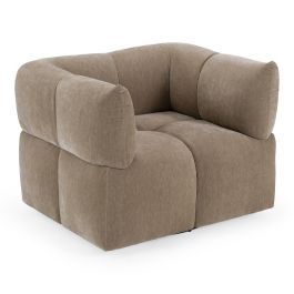 Marisol - Modern Taupe Fabric Swivel Accent Chair