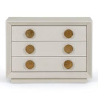 Marjorie - Modern Cream & Brushed Gold Nightstand