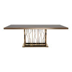 Marston Modern Black Glass & Rosegold Dining Table