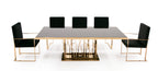 Marston Modern Black Glass & Rosegold Dining Table