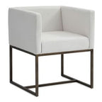 Marty - Modern Off-White & Copper Antique Brass Dining Chair
