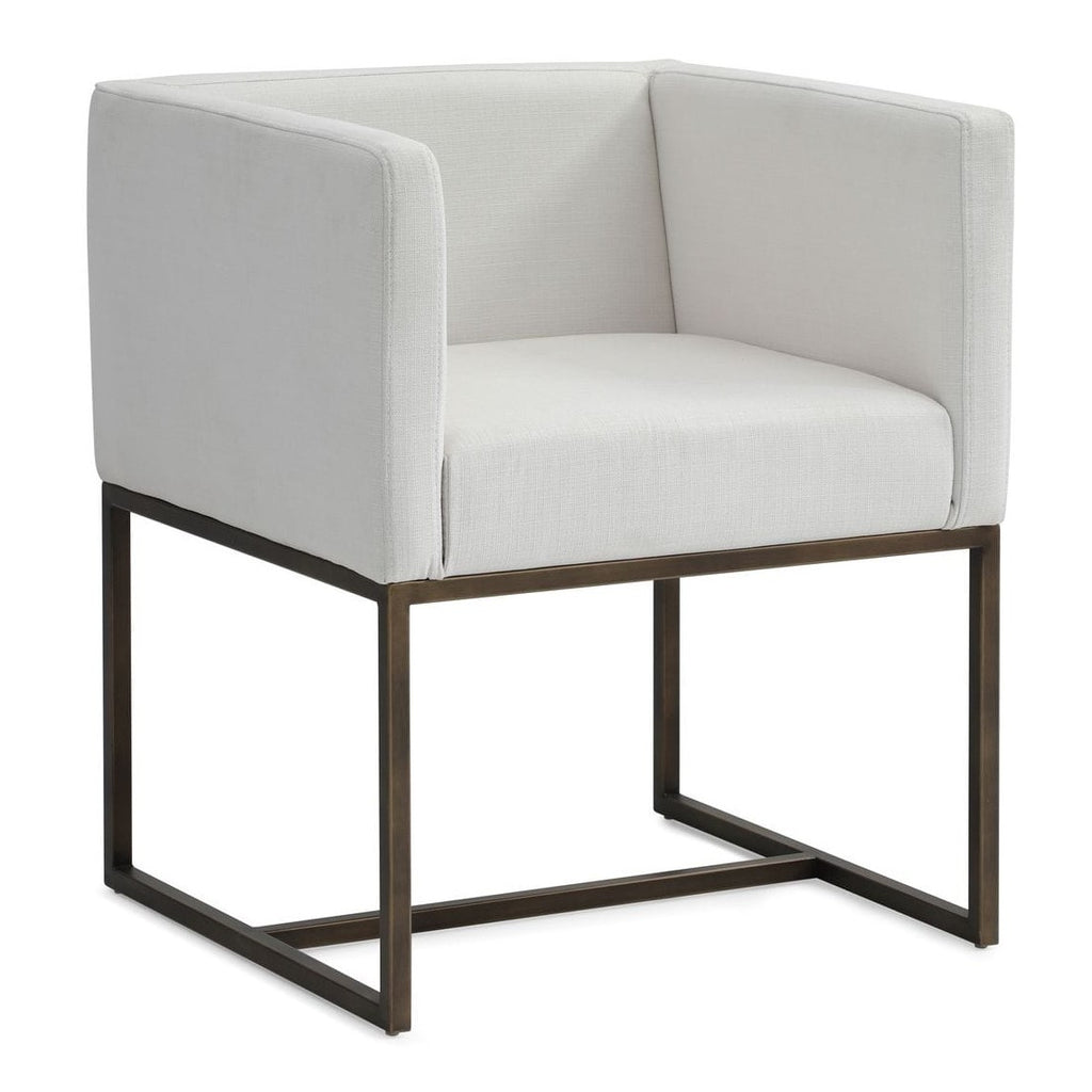 Marty - Modern Off-White & Copper Antique Brass Dining Chair