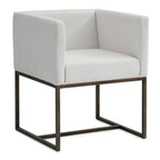 Marty - Modern Off-White & Copper Antique Brass Dining Chair
