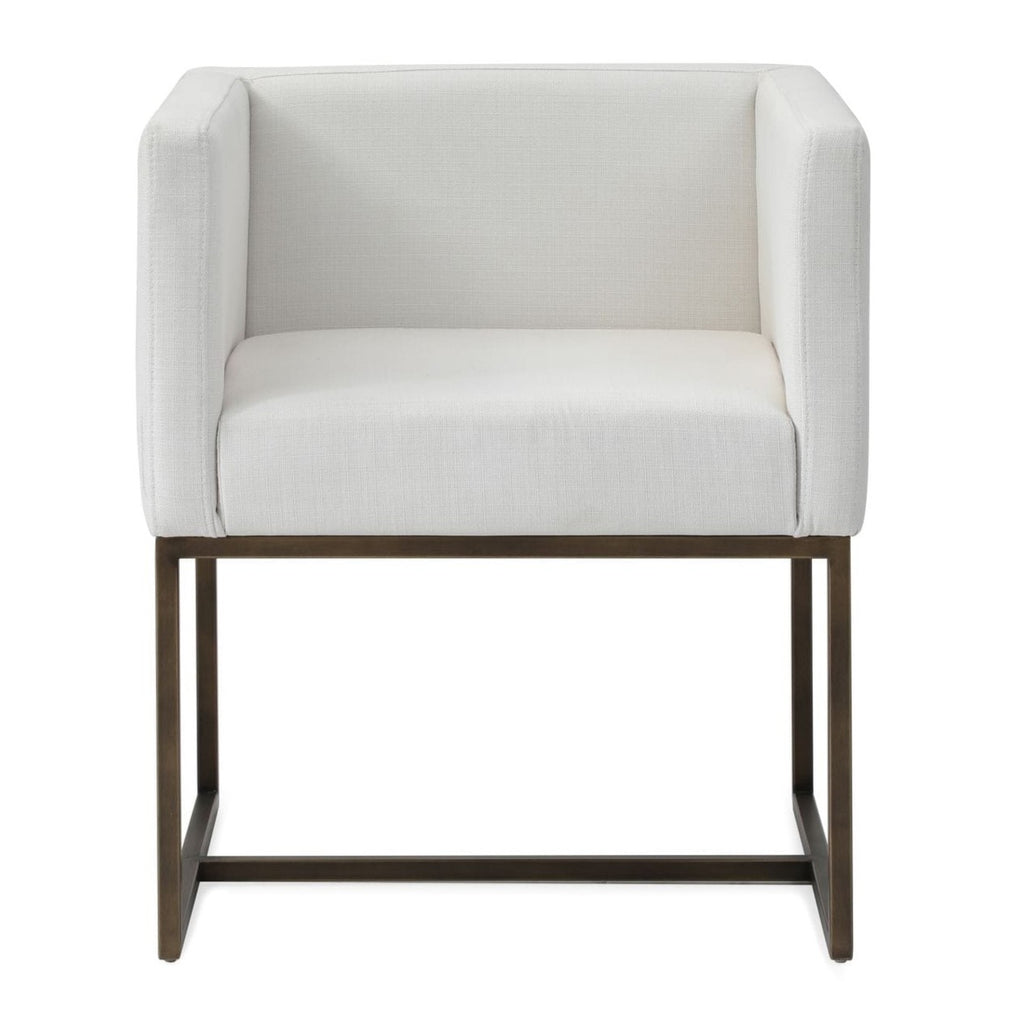 Marty - Modern Off-White & Copper Antique Brass Dining Chair