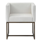 Marty - Modern Off-White & Copper Antique Brass Dining Chair