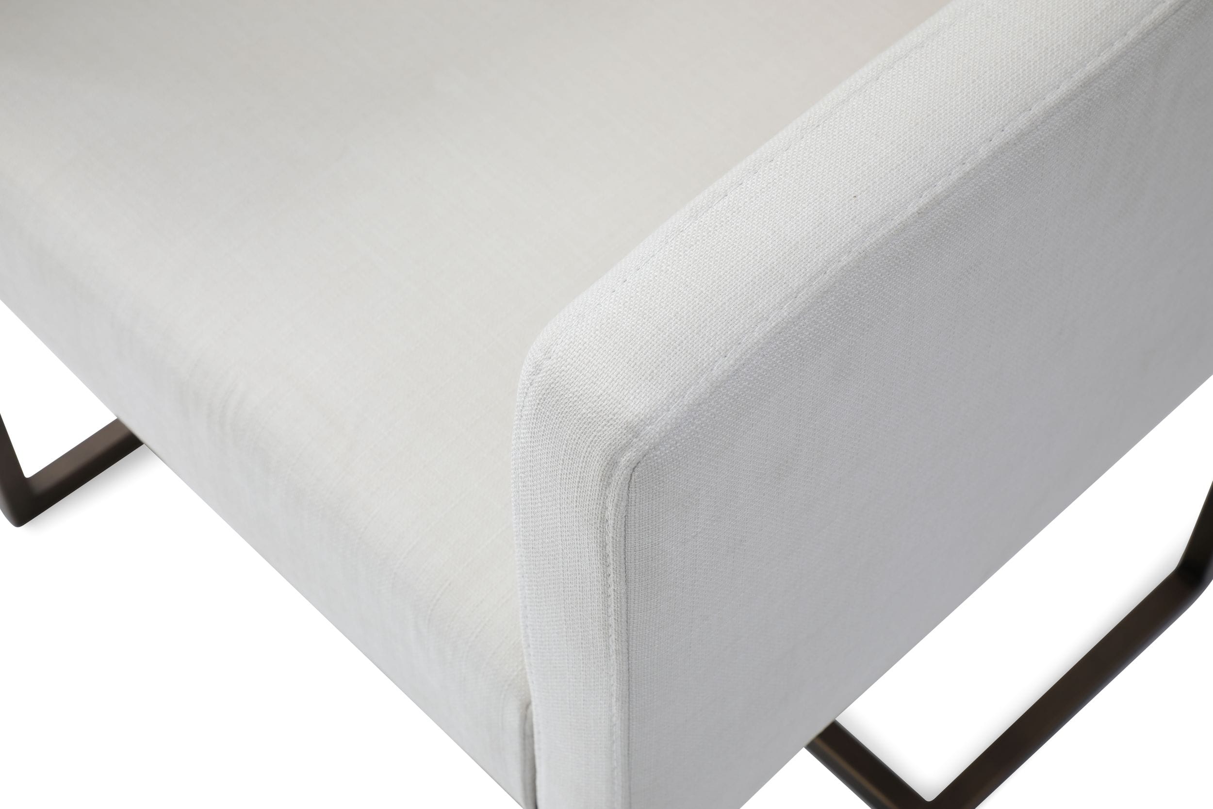 Marty - Modern Off-White & Copper Antique Brass Dining Chair